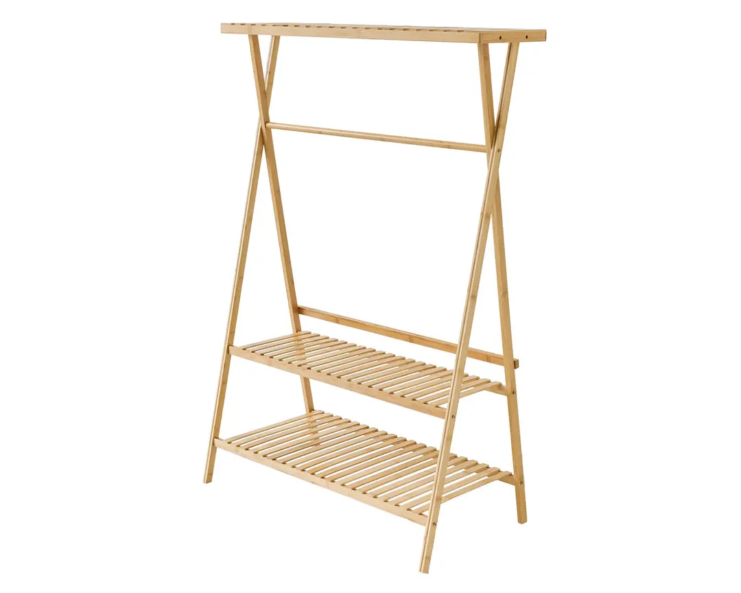 PERCHERO COLGANTE BAMBU 3 NIEVLES ORGANIZADOR DE CLOSET - 4