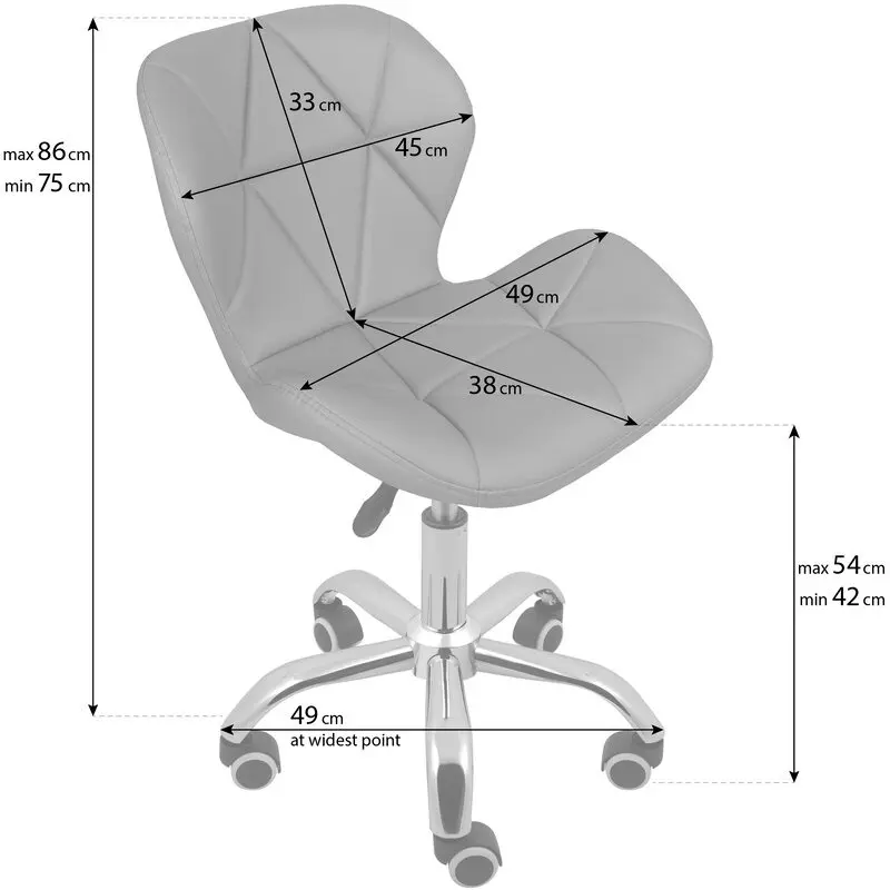 SILLA PC ESCRITORIO VELVET MARIPOSA TERCIOPELO CON BASE DORADA - GRIS - 2