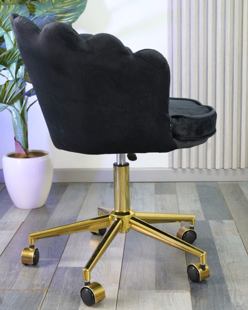 Silla Giratoria Ostra Escritorio Dorado - Negro - 4