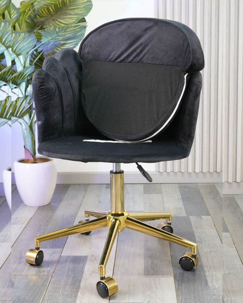 Silla Giratoria Ostra Escritorio Dorado - Negro - 5