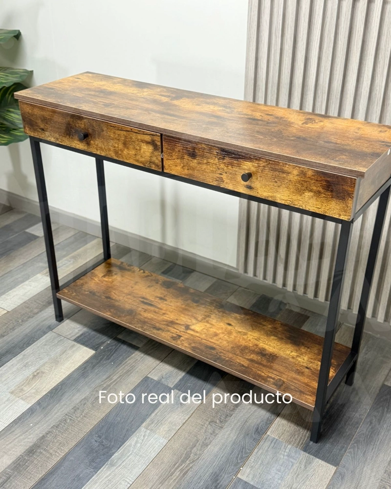 ARRIMO CON DOS CAJONES JERRY FUNCIONAL VINTAGE PARA LIVING - 2
