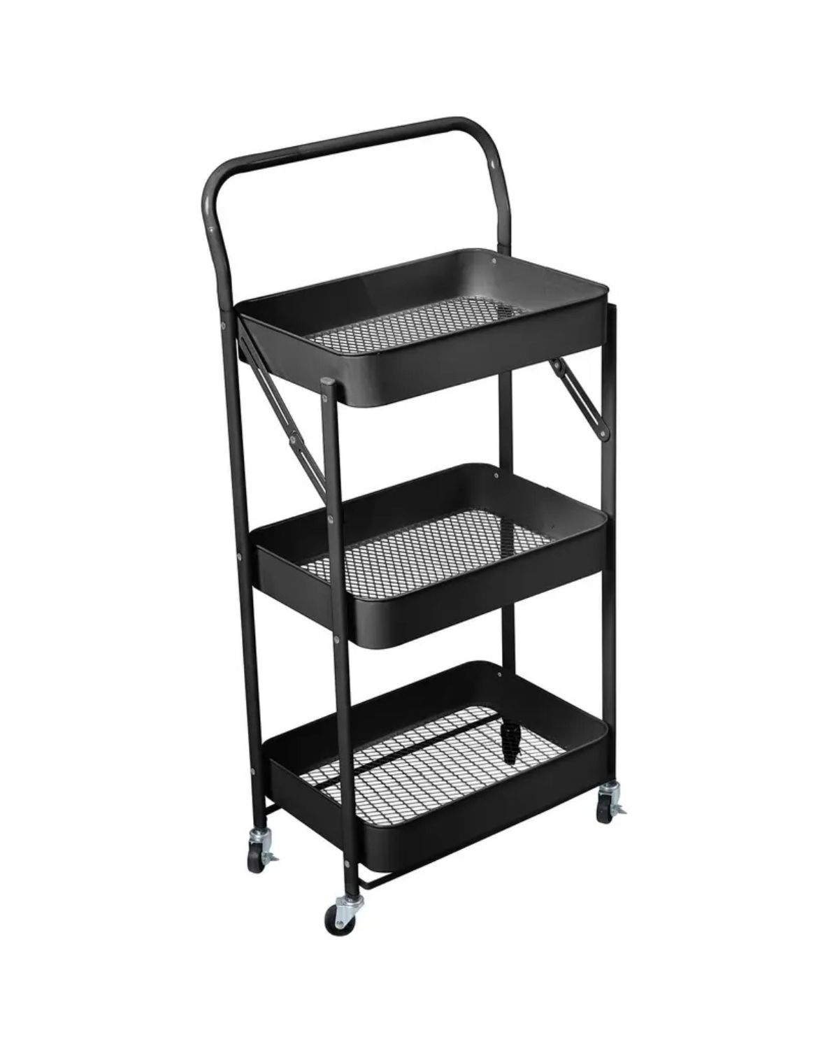 CARRO ORGANIZADOR MUEBLE MULTIUSO PLEGABLE - EN COLOR NEGRO - 1