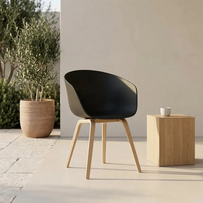 BUTACA SITIAL SERENITY PARA LIVING O TERRAZA POLIPROPILENO RESISTENTE - NEGRO - 8
