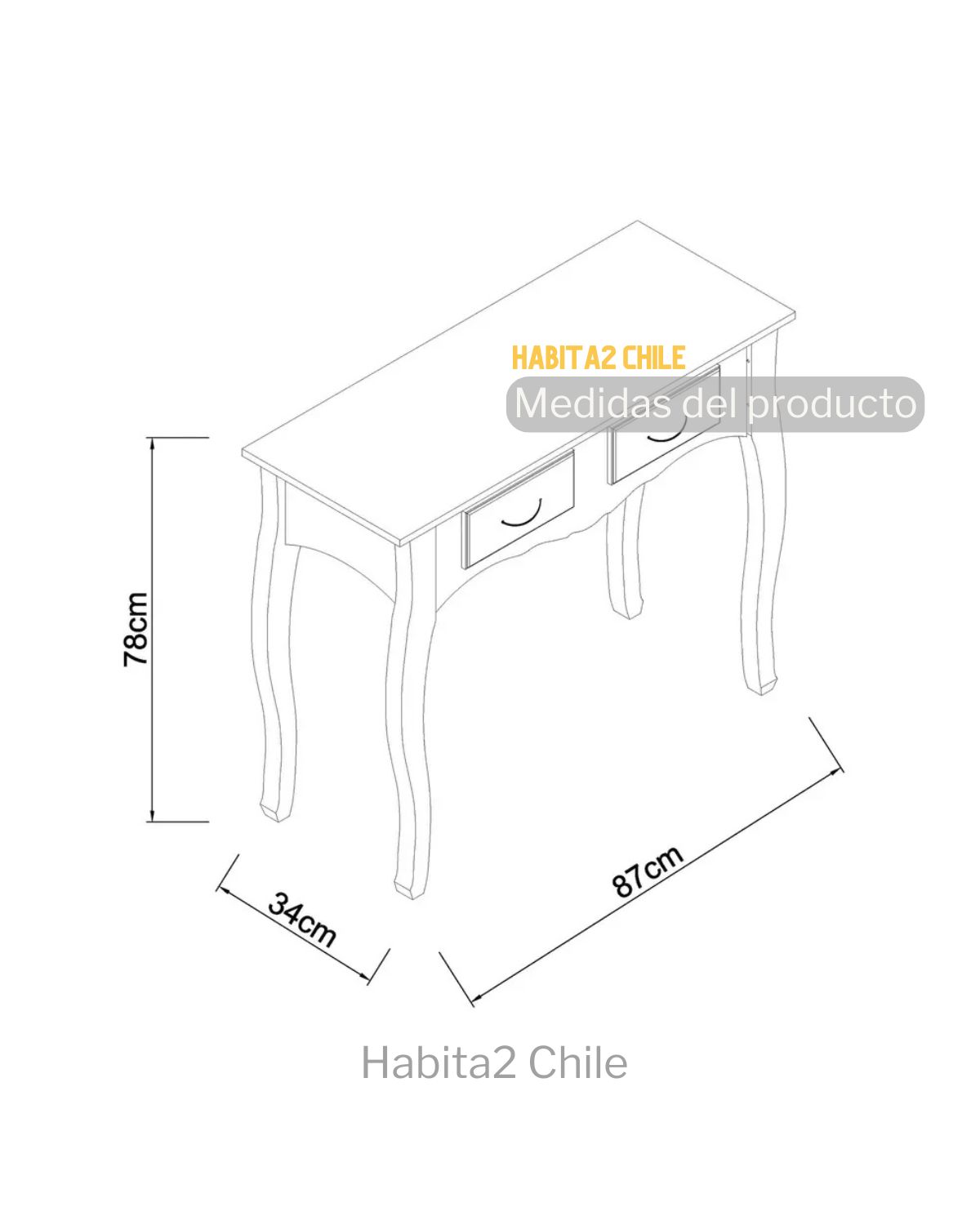 ARRIMO VINTAGE CLASICO EN COLOR BLANCO PARA COMODA O LIVING - 78X87X34 - 4