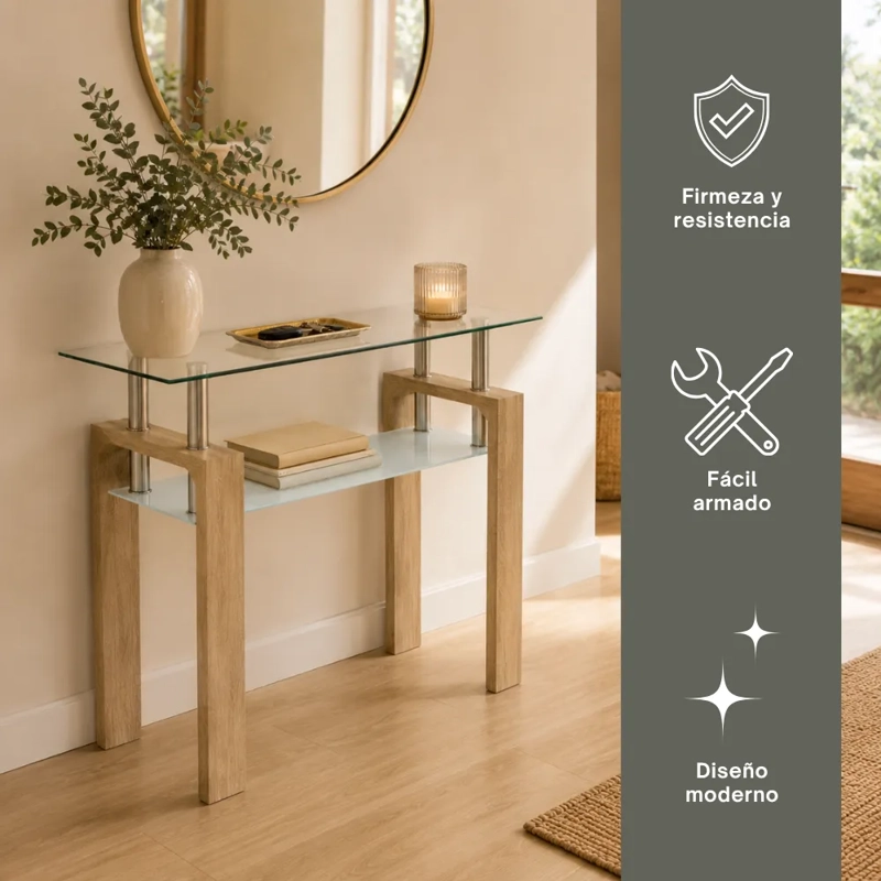 ARRIMO RECTANGULAR DE VIDRIO NATURAL - 2