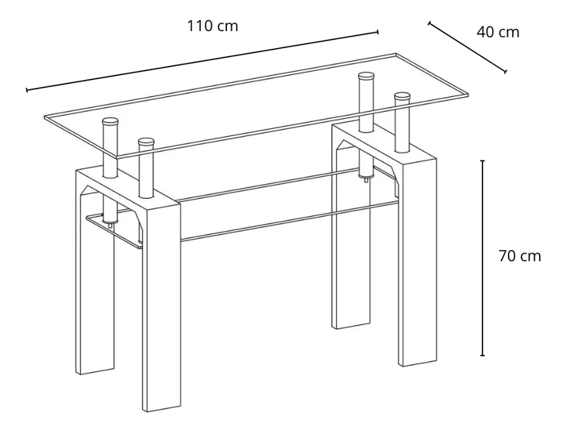 ARRIMO RECTANGULAR DE VIDRIO NATURAL - 3