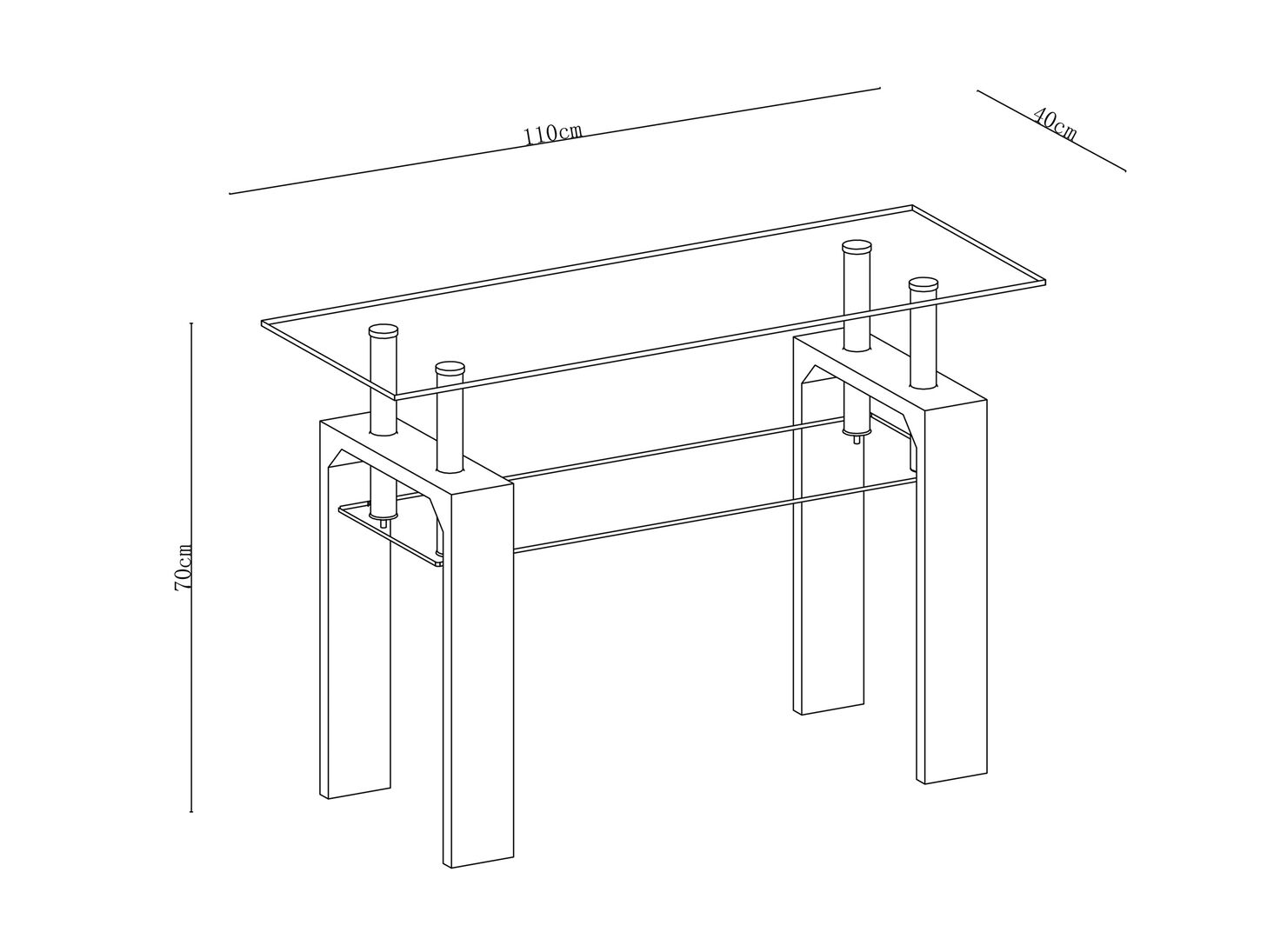 ARRIMO RECTANGULAR DE VIDRIO NATURAL - 6