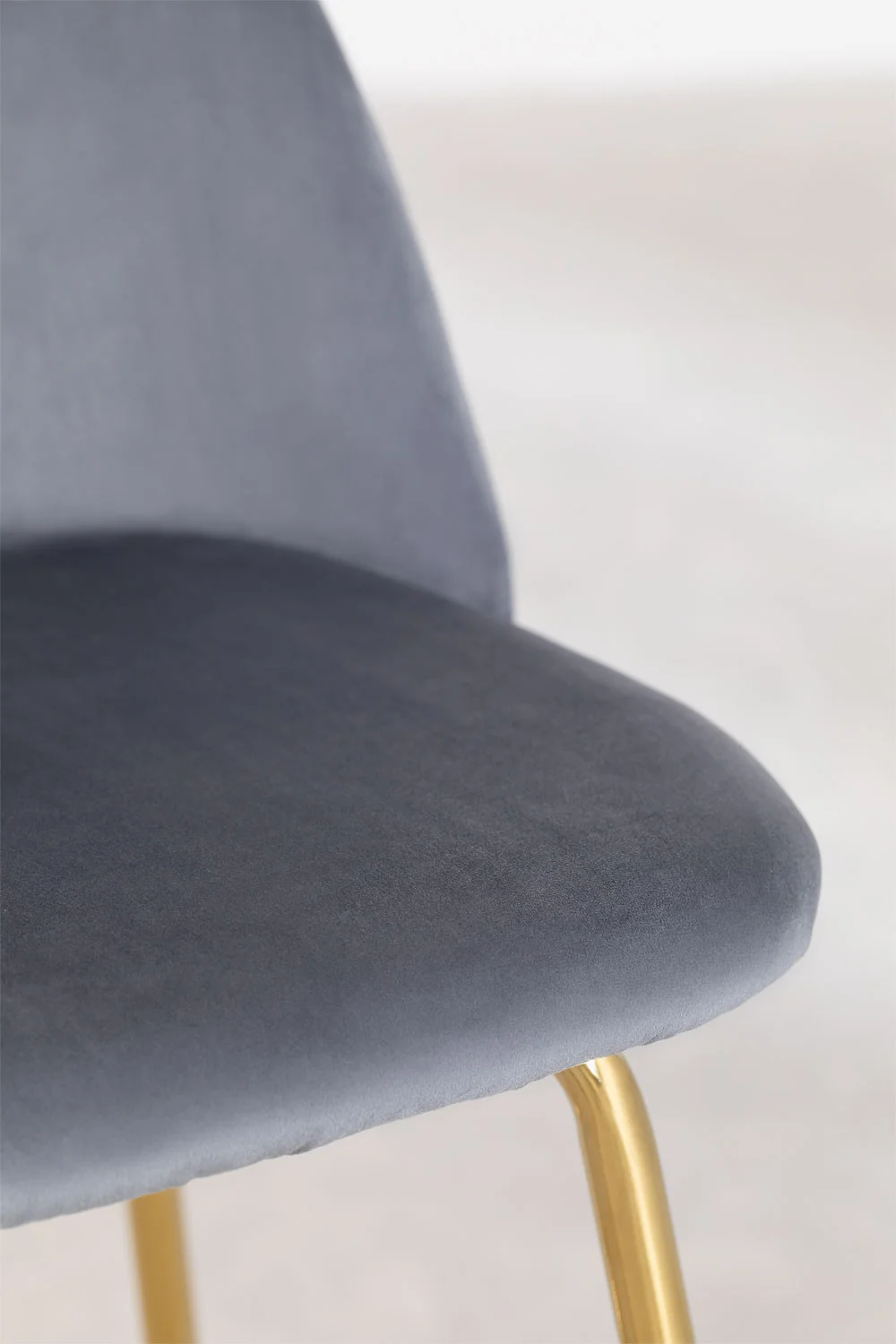 SET 2 PISOS TABURETES DE BAR 66 CM DELUXE GOLD SILLA TAPIZ TERCIOPELO - GRIS - 3