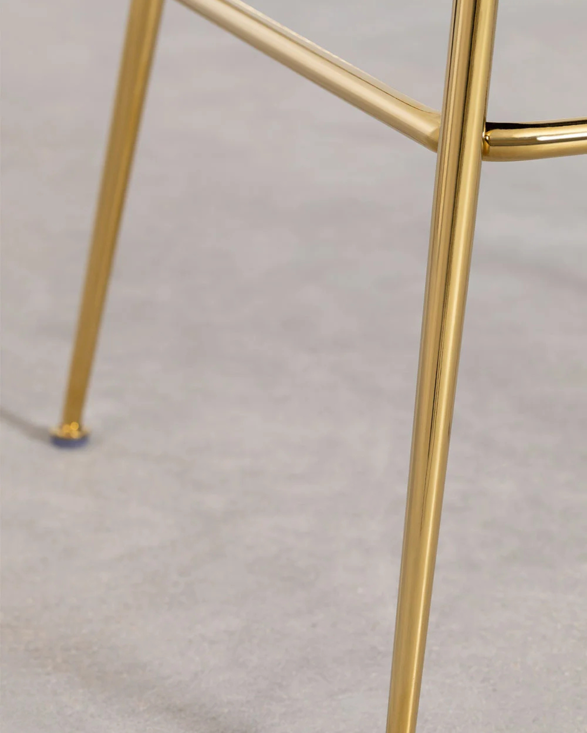SET 2 PISOS TABURETES DE BAR 66 CM DELUXE GOLD SILLA TAPIZ TERCIOPELO - GRIS - 4