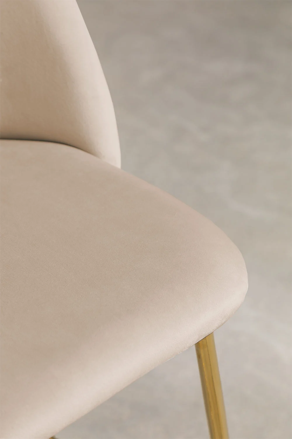 SET 2 PISOS TABURETES DE BAR 66 CM DELUXE GOLD SILLA TAPIZ TERCIOPELO - BEIGE - 3