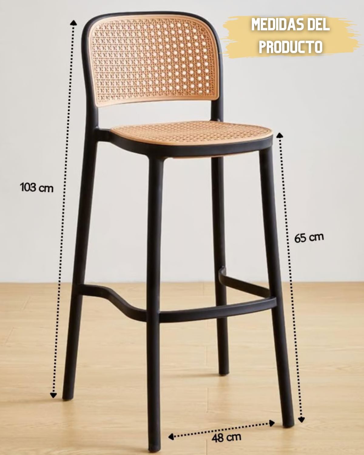 TABURETE PARA BAR 66 CM 2 UNIDADES URBAN - NEGRO - 2
