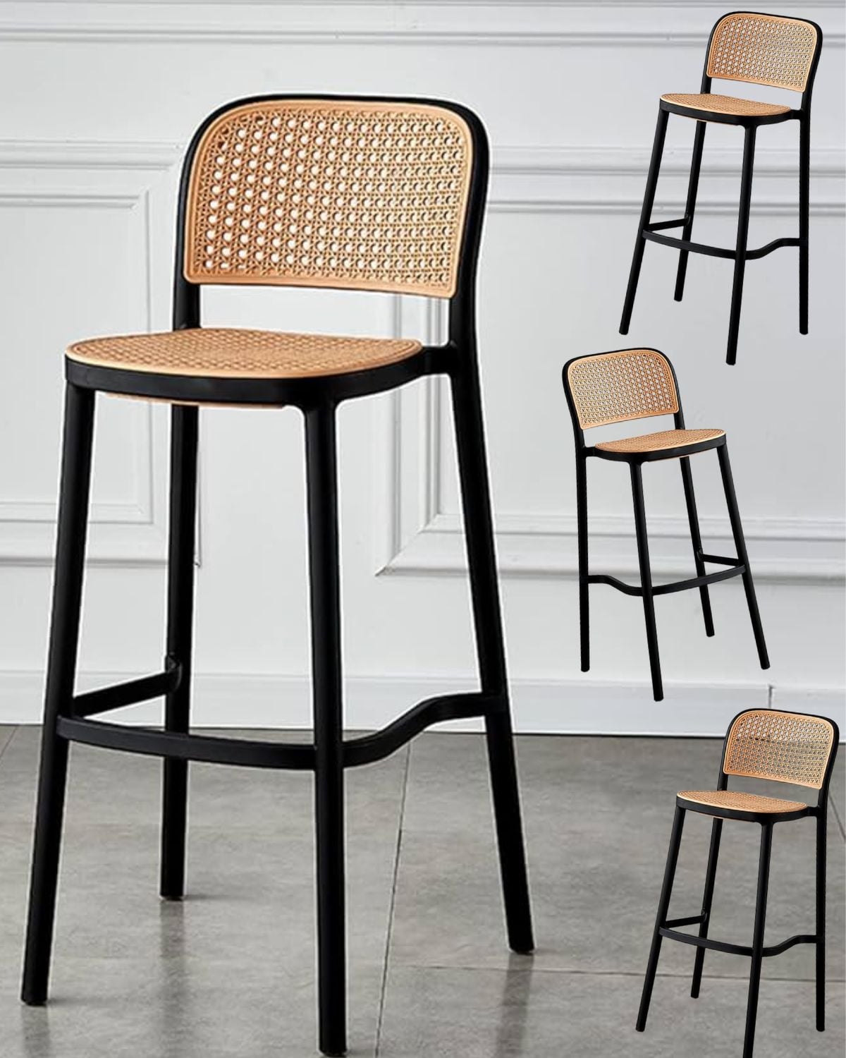 PACK 4 TABURETES PARA BAR 66 CM URBAN - NEGRO - 1