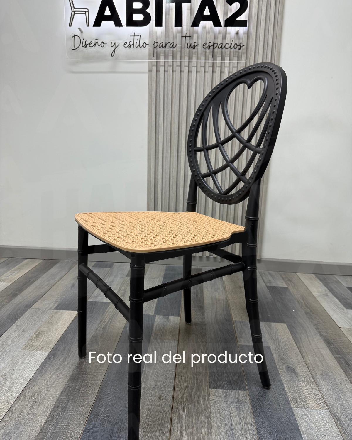 SILLA PARA TERRAZA O LIVING AMORE NEGRO - 2 UNIDADES - 3