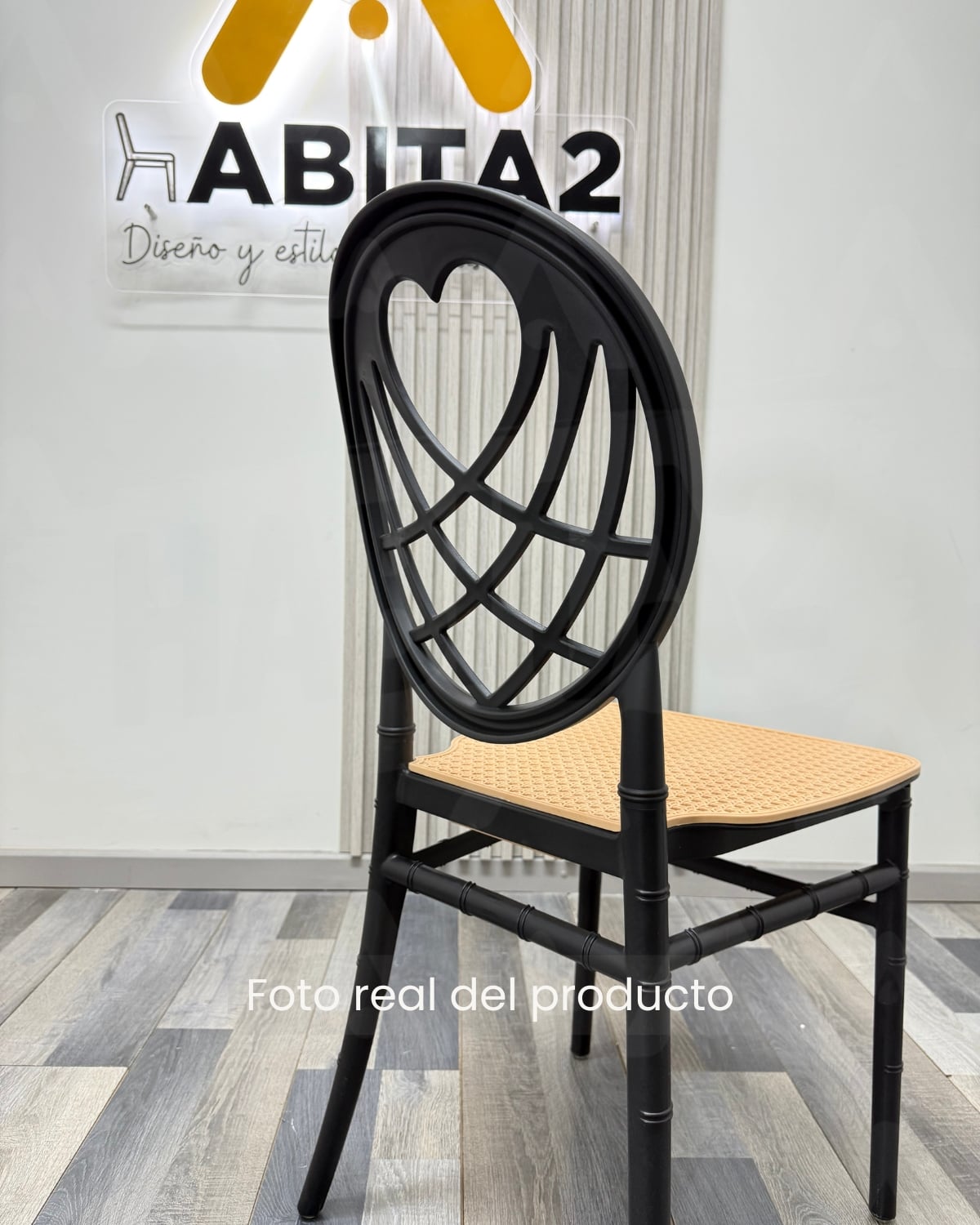 SILLA PARA TERRAZA O LIVING AMORE NEGRO - 2 UNIDADES - 4
