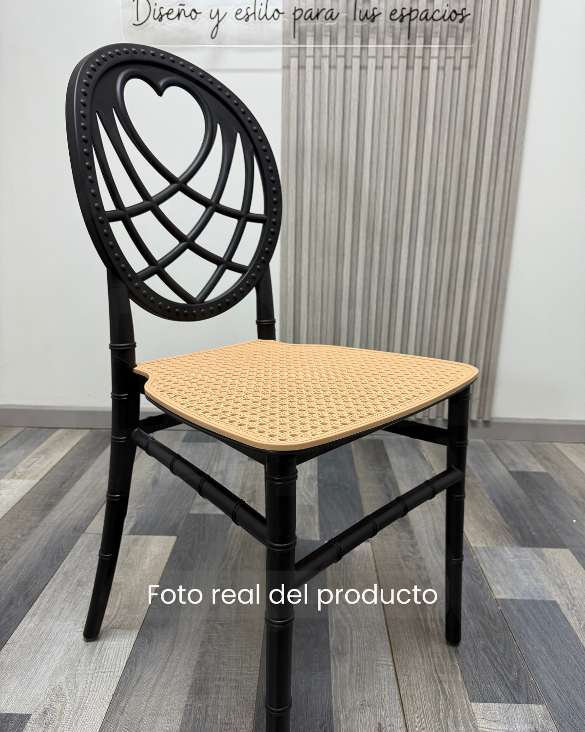 SILLA PARA TERRAZA O LIVING AMORE NEGRO - 2 UNIDADES - 5