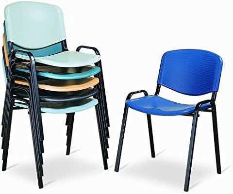 PACK 4 SILLAS PARA SALA DE ESPERA ISO MEETING PLASTICA - NEGRO - 5