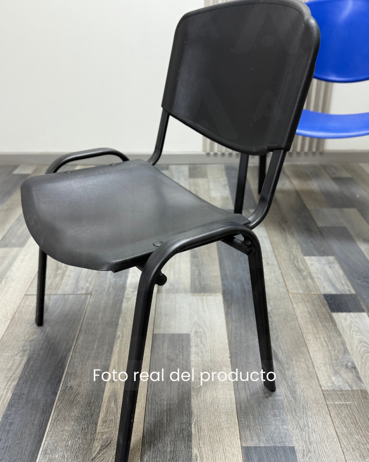 PACK 4 SILLAS PARA SALA DE ESPERA ISO MEETING PLASTICA - NEGRO - 6