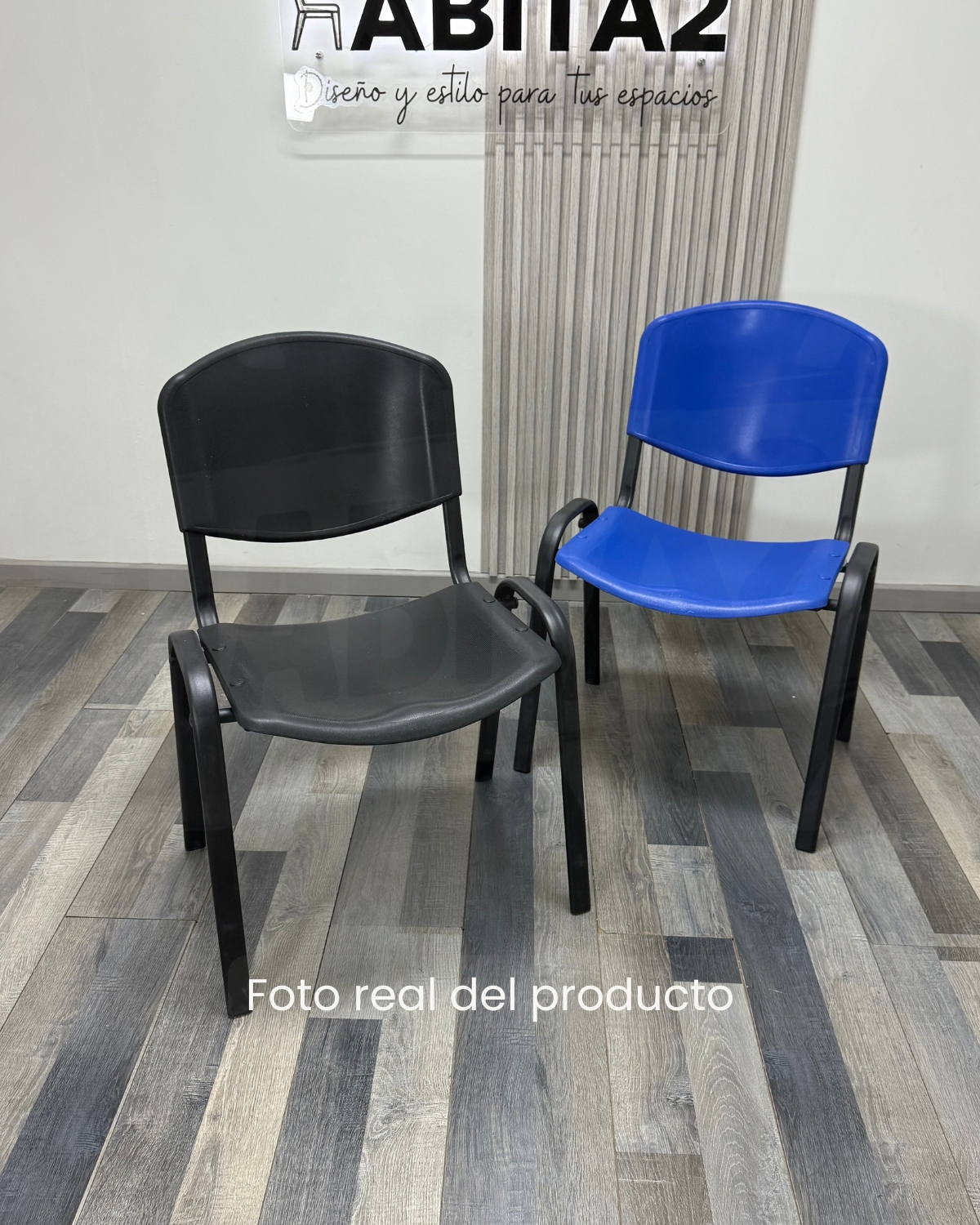 PACK 4 SILLAS PARA SALA DE ESPERA ISO MEETING PLASTICA - NEGRO - 7