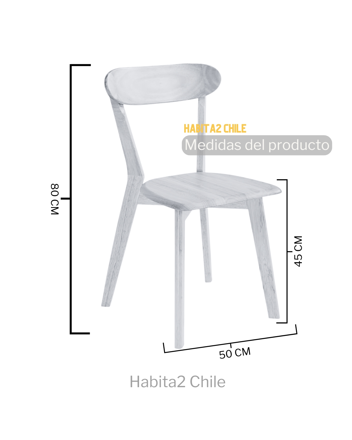 SILLA PARA COMEDOR PHILLIPE DE MADERA MACIZA - NATURAL - 4