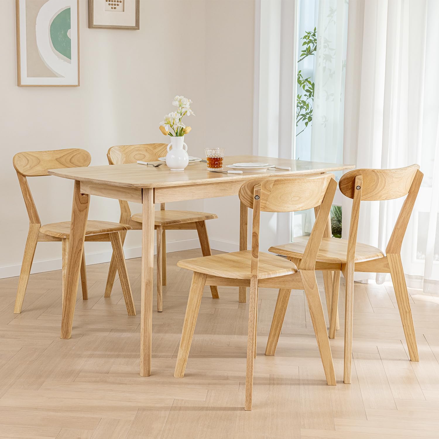 SILLA PARA COMEDOR PHILLIPE DE MADERA MACIZA - NATURAL - 5