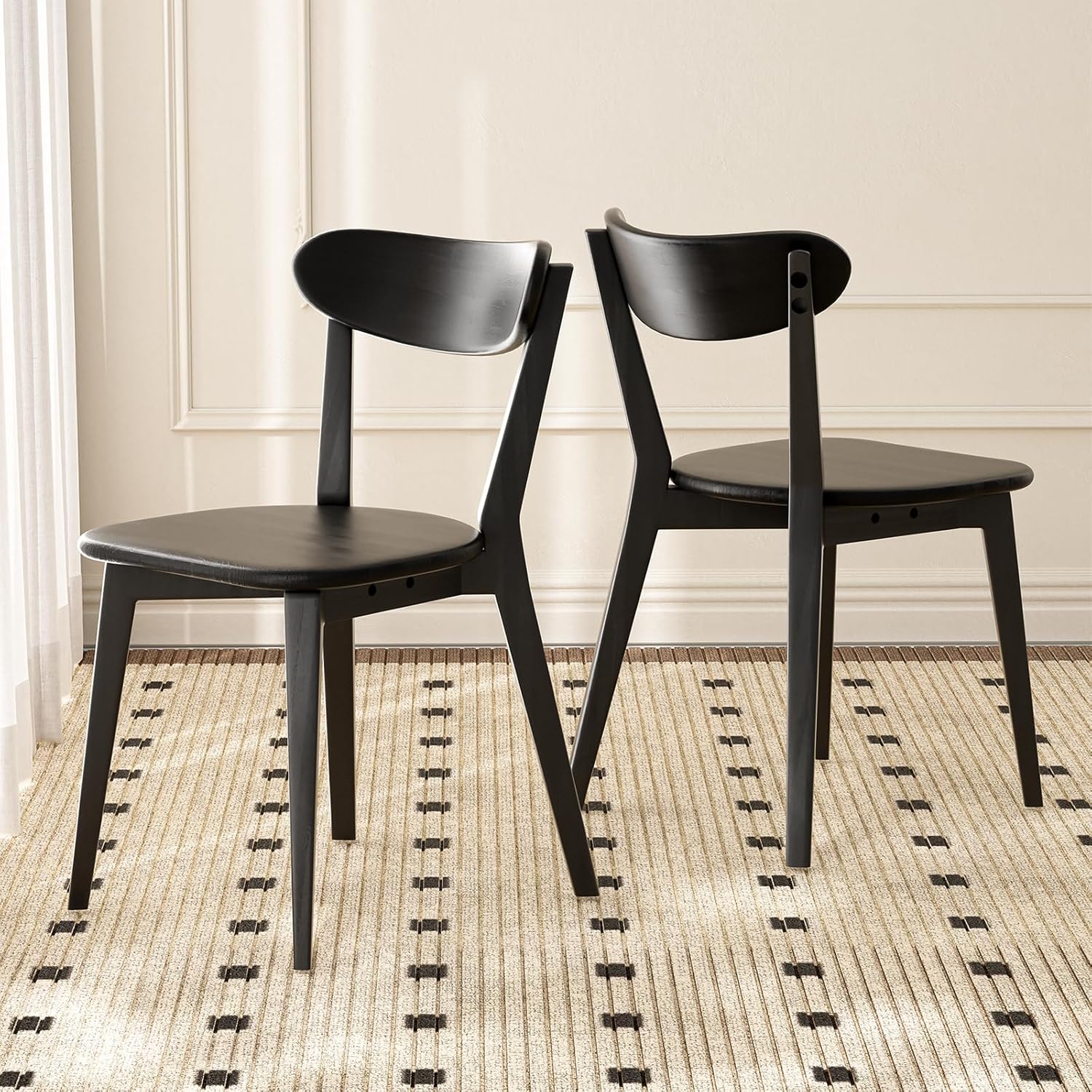 PACK 2 SILLAS PHILLIPE DE MADERA MACIZA - NEGRO - 2