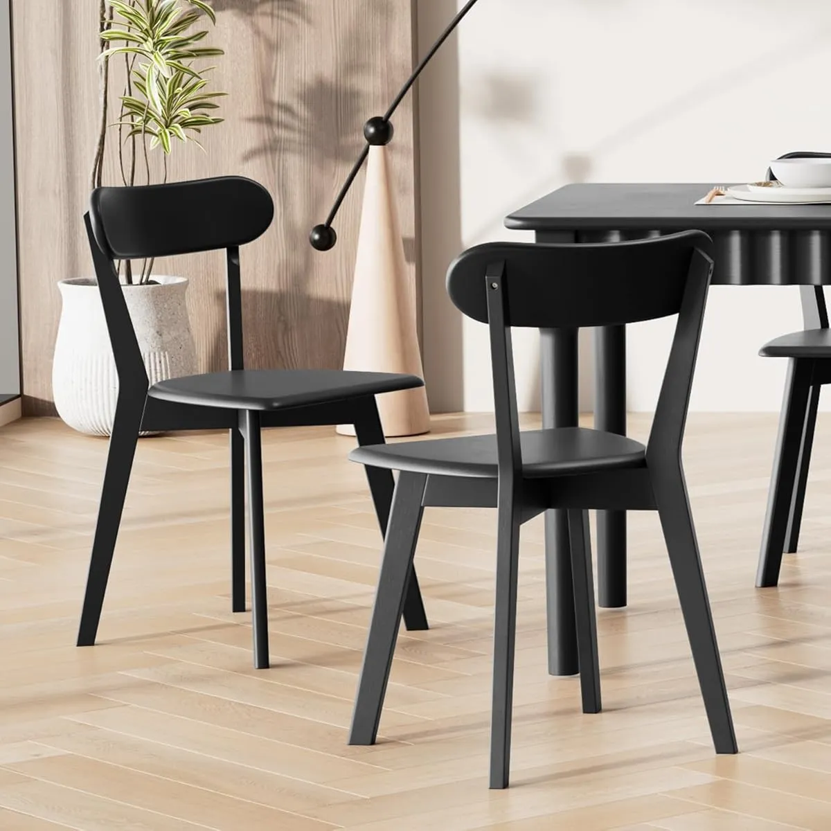 PACK 2 SILLAS PHILLIPE DE MADERA MACIZA - NEGRO - 3