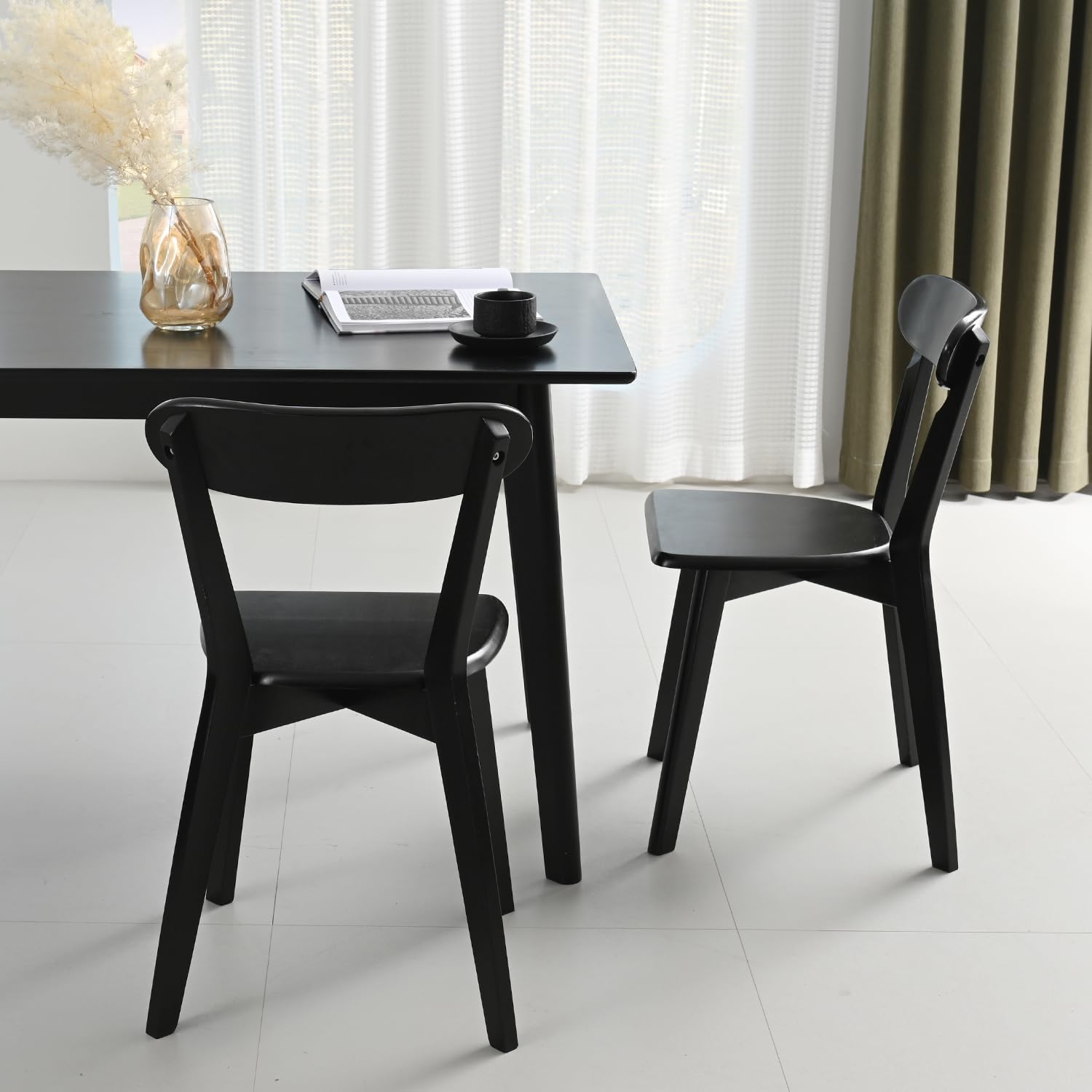 PACK 2 SILLAS PHILLIPE DE MADERA MACIZA - NEGRO - 4