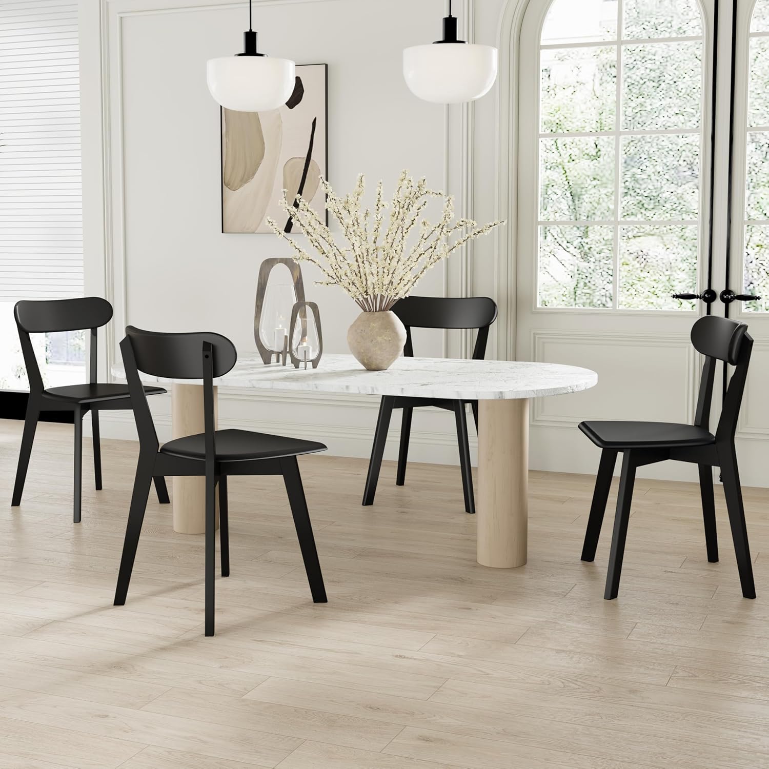 PACK 4 SILLAS PHILLIPE DE MADERA PARA COMEDOR - NEGRO - 2