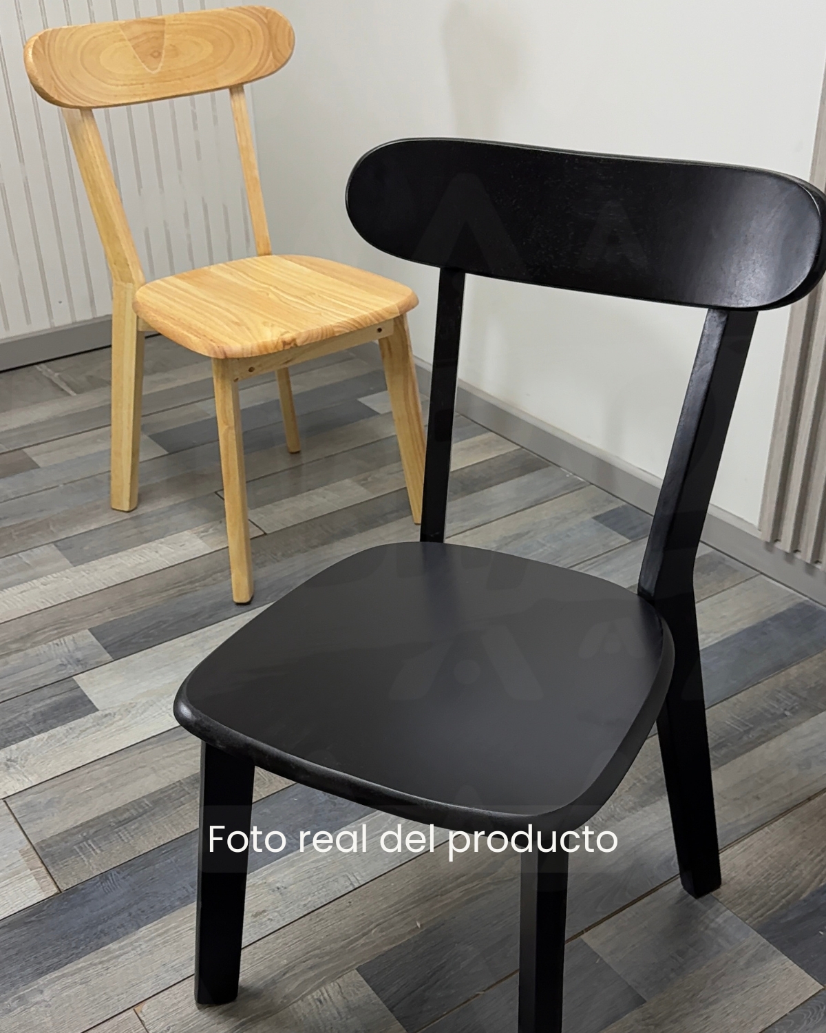 PACK 4 SILLAS PHILLIPE DE MADERA PARA COMEDOR - NEGRO - 5