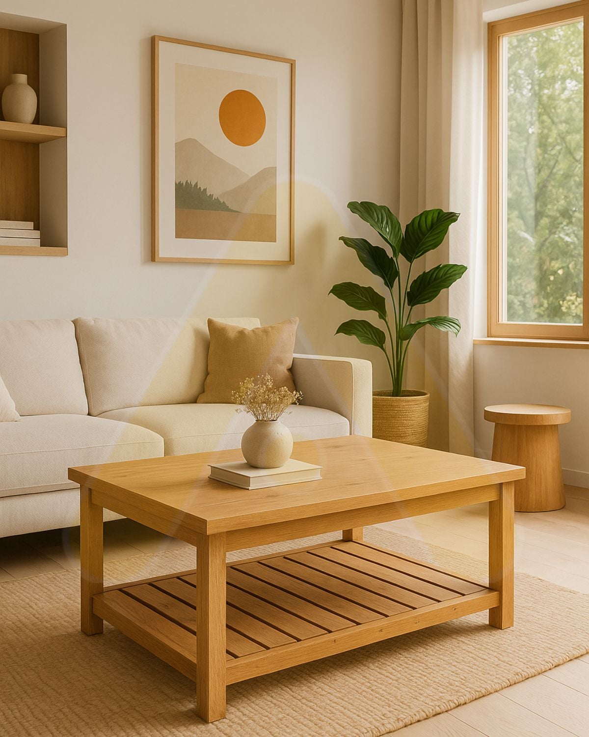 MESA DE CENTRO MODERNA JAPANDI CON REPISA 105X70 CM - 2