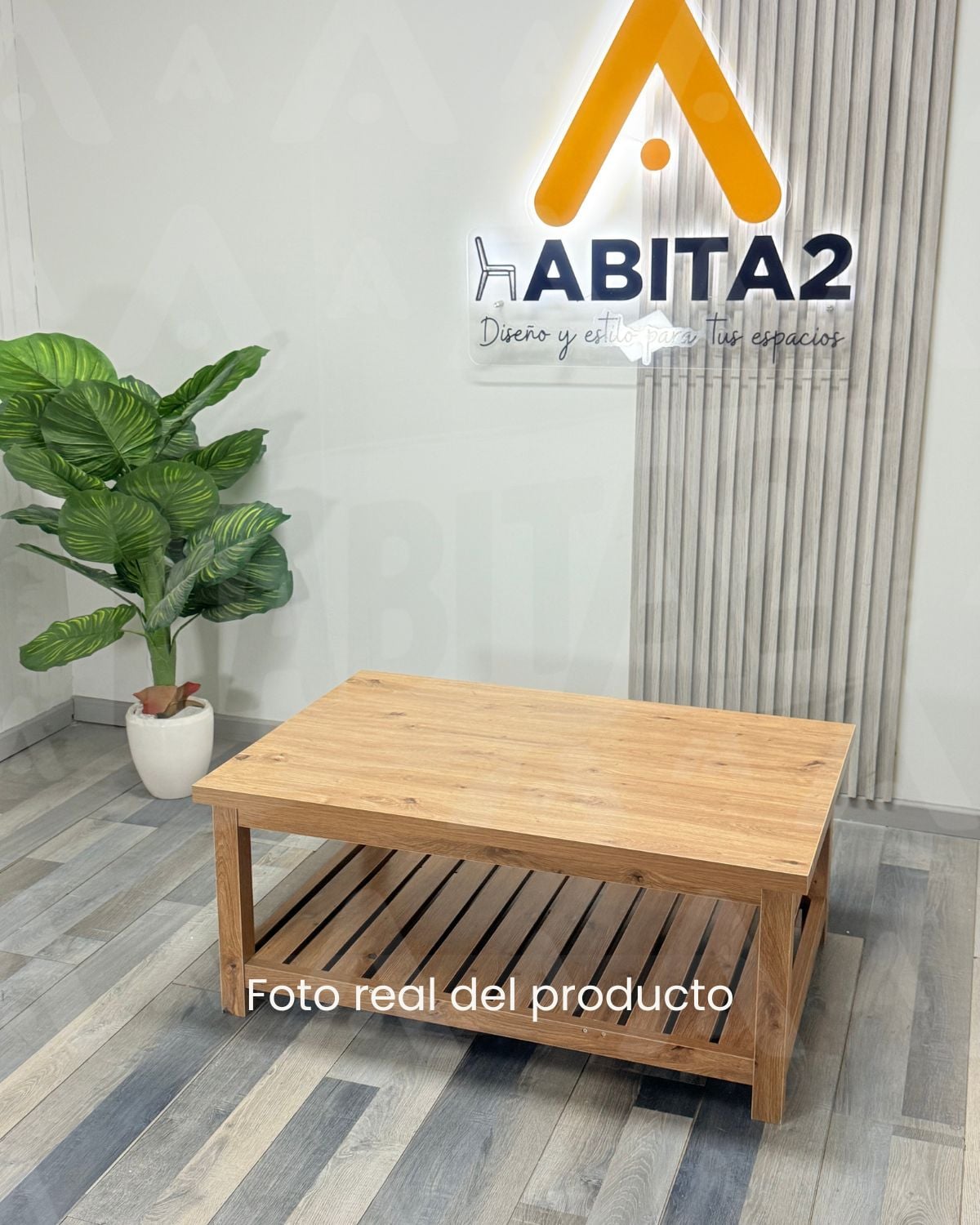 MESA DE CENTRO MODERNA JAPANDI CON REPISA 105X70 CM - 3