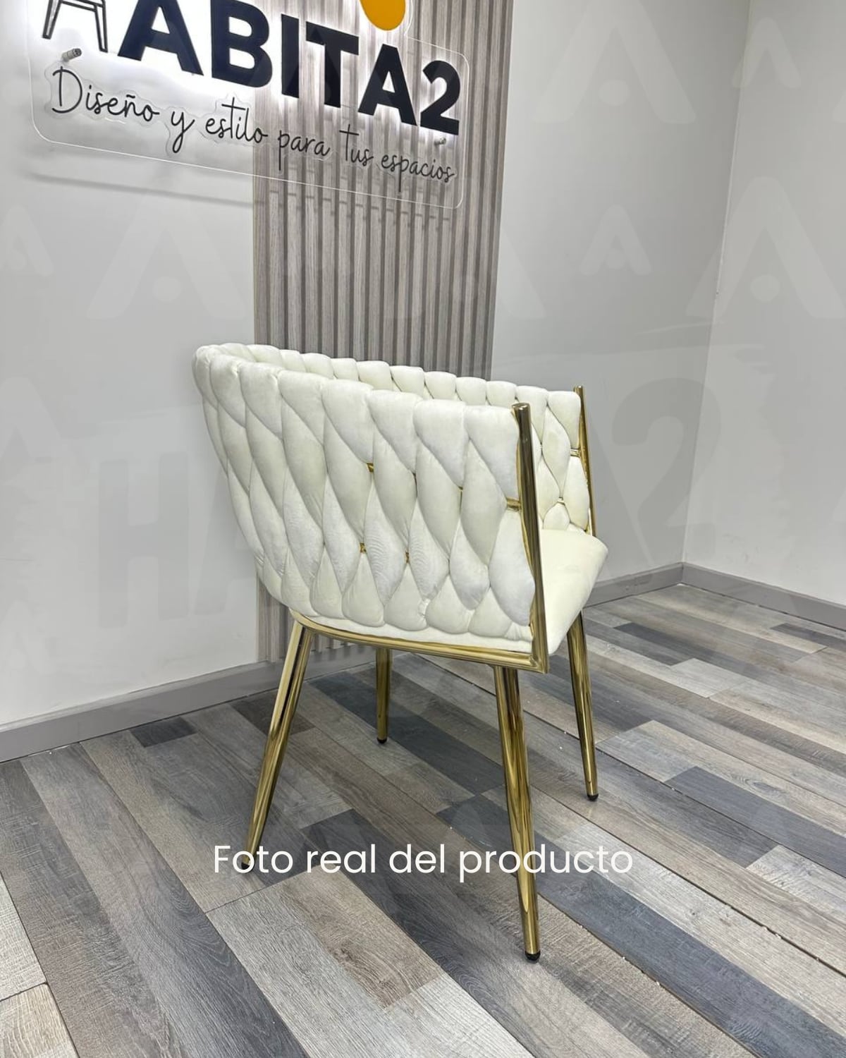 PACK 2 SILLAS SITIALES ELEGANTES QUEEN TERCIOPELO - CRUDO - 3