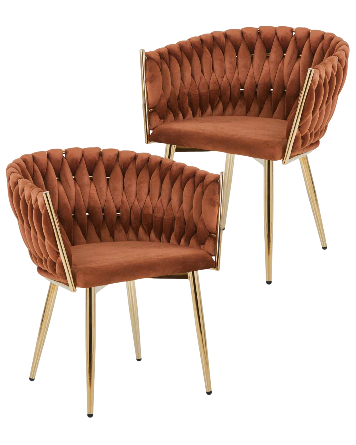 PACK 2 SILLAS SITIALES ELEGANTES QUEEN TERCIOPELO - CAFE - 1