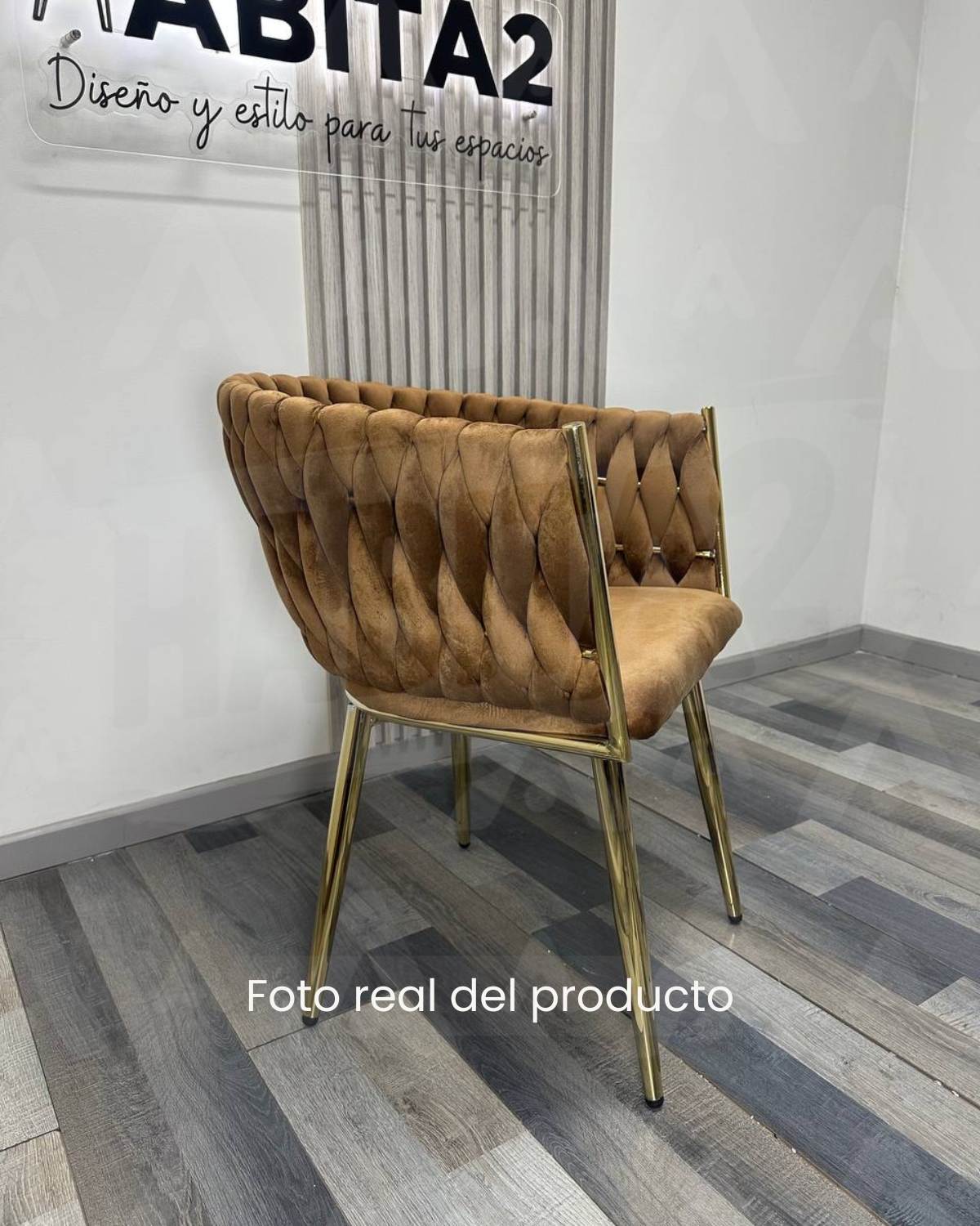 PACK 2 SILLAS SITIALES ELEGANTES QUEEN TERCIOPELO - CAFE - 2