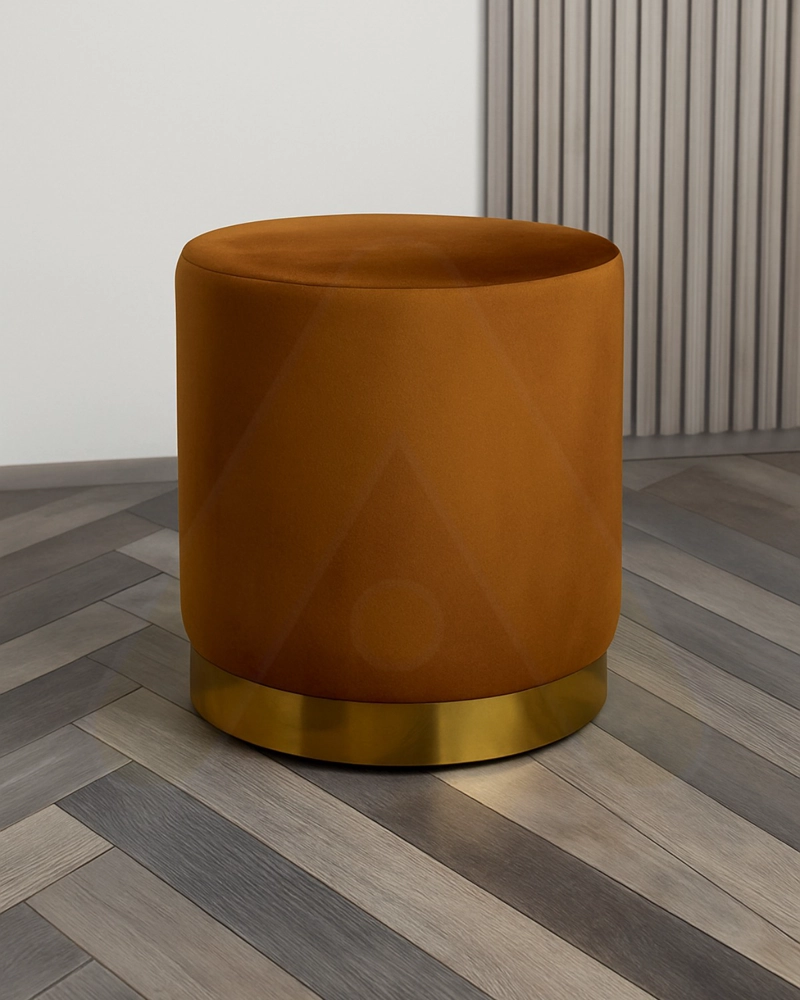 POUF OLIVIA DE TERCIOPELO PUFF PARA LIVING ELEGANTE - MARRON - 2