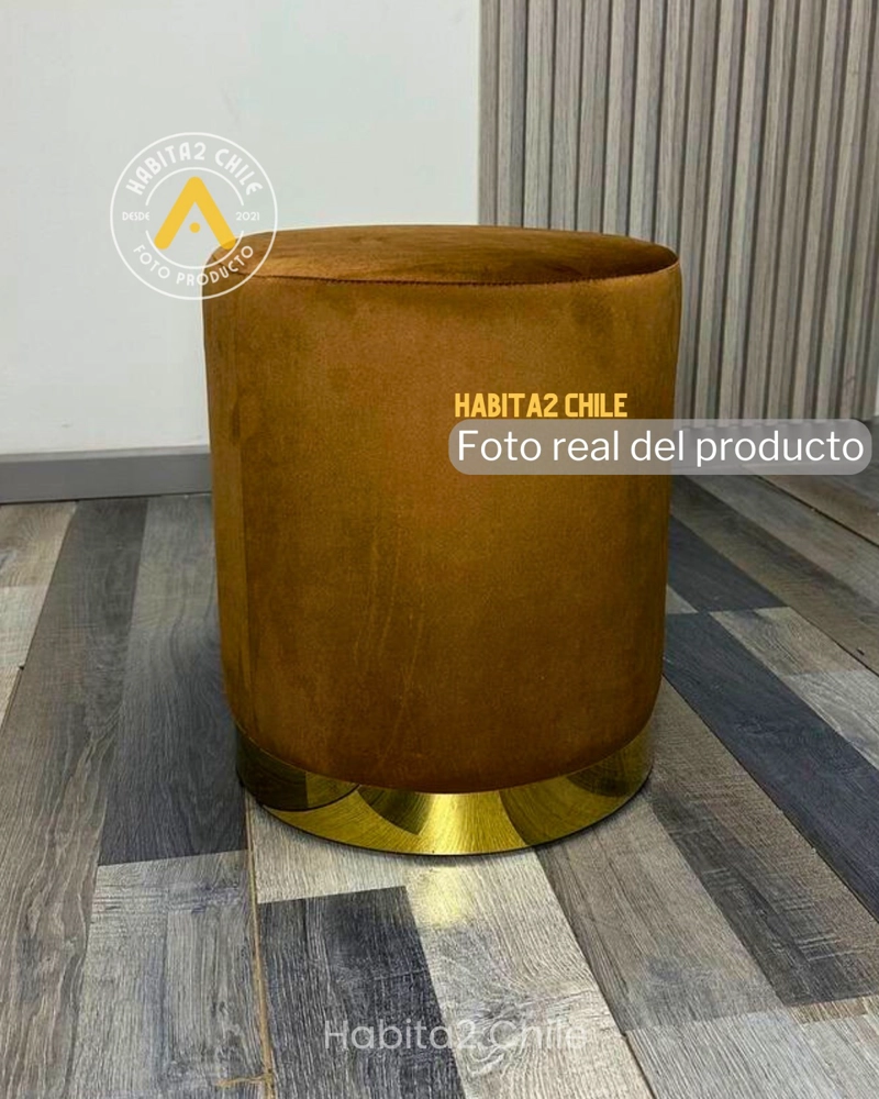 POUF OLIVIA DE TERCIOPELO PUFF PARA LIVING ELEGANTE - MARRON - 4