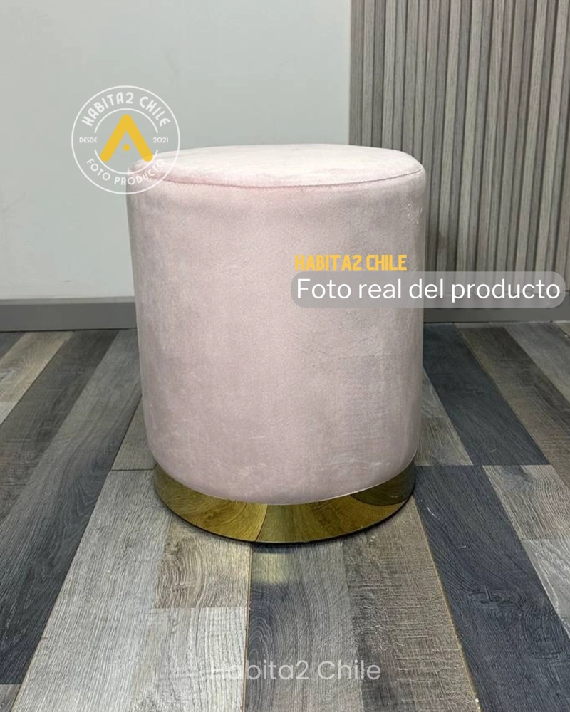 POUF OLIVIA DE TERCIOPELO PUFF PARA LIVING ELEGANTE - ROSA - 3