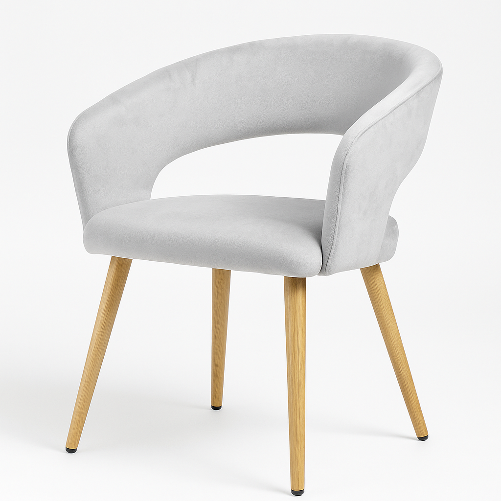 SILLA O SITIAL FLORENCIA PATAS SIMIL MADERA - GRIS - 1