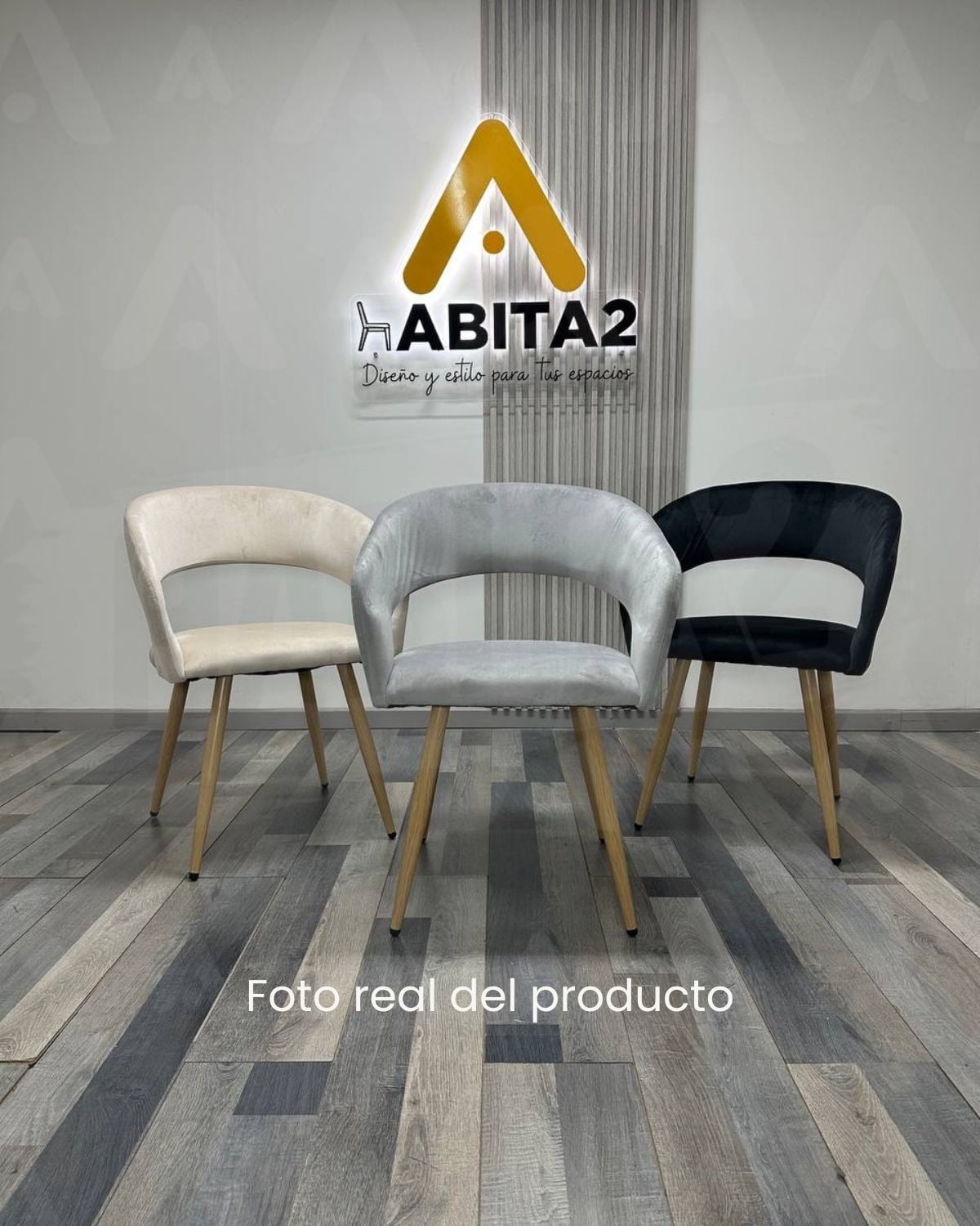 SILLA O SITIAL FLORENCIA PATAS SIMIL MADERA - GRIS - 3