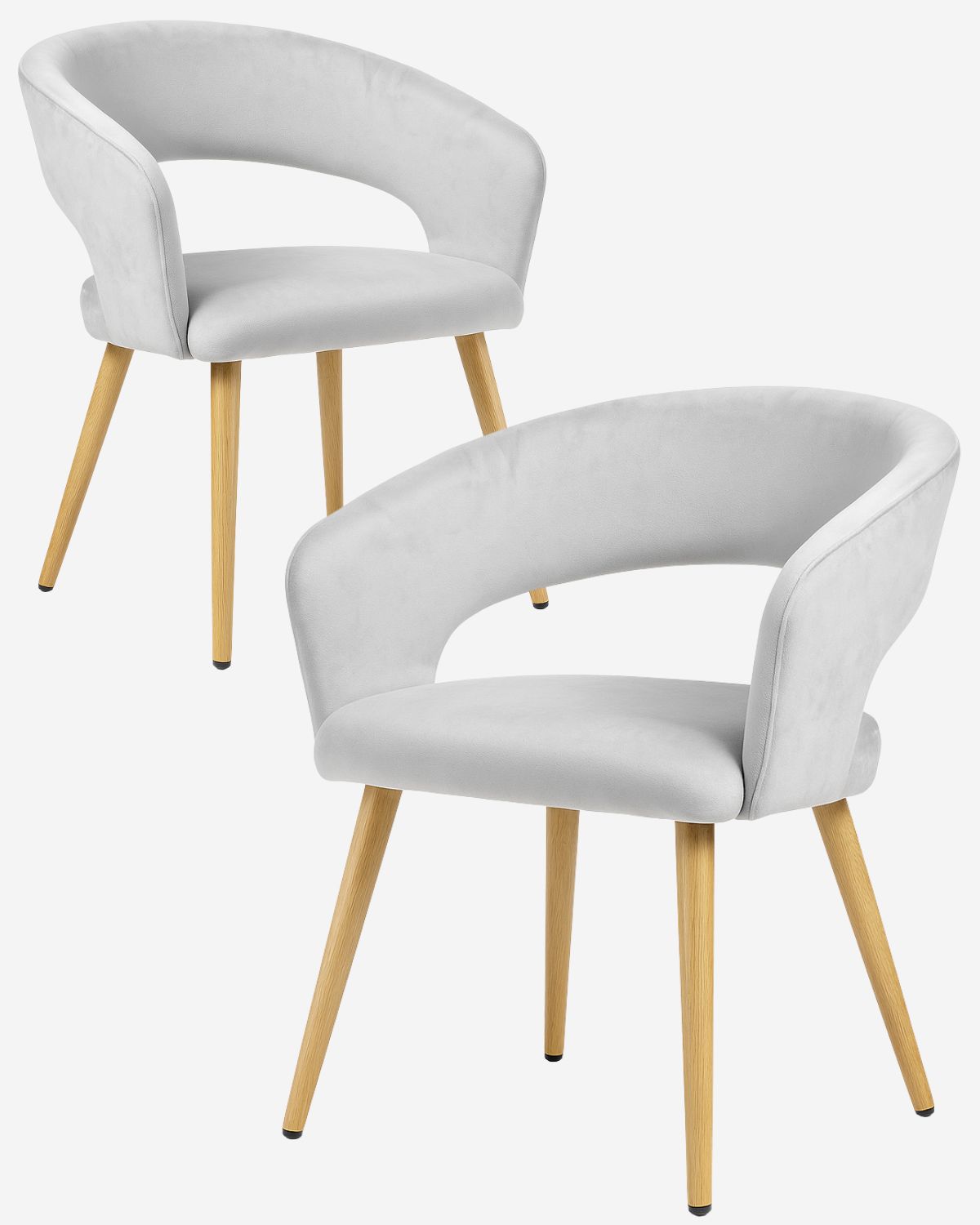 PACK 2 SILLAS O SITIALES FLORENCIA PATAS SIMIL MADERA - GRIS - 1