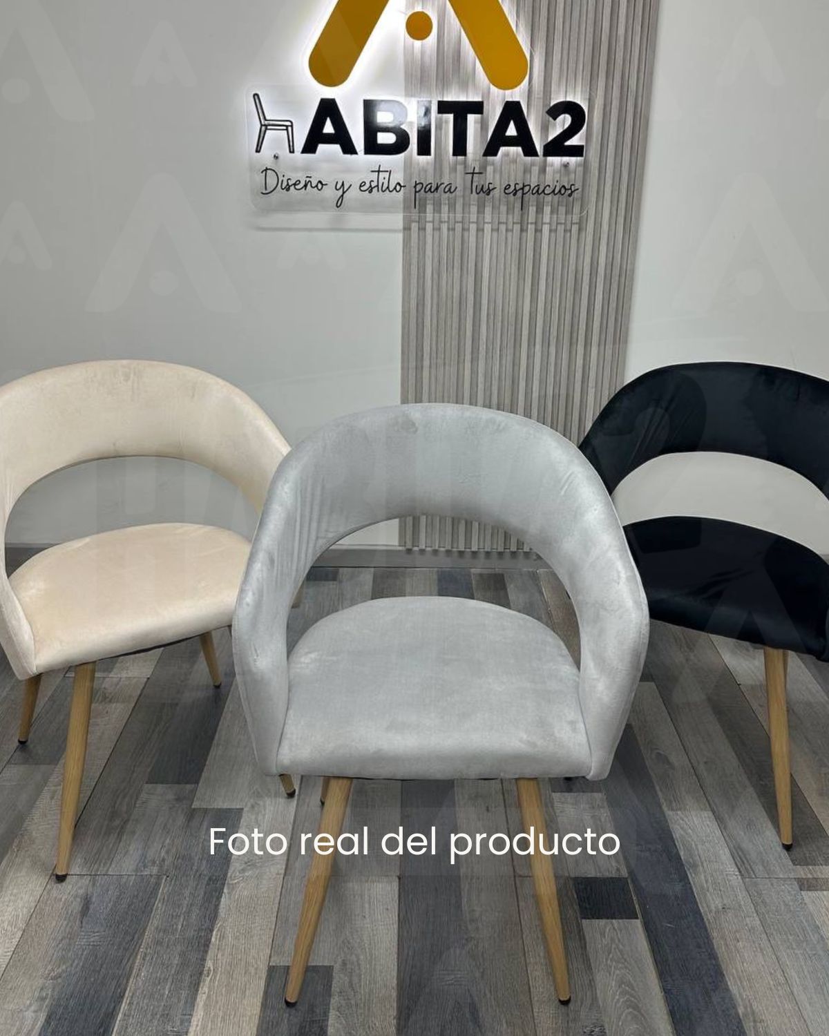 PACK 2 SILLAS O SITIALES FLORENCIA PATAS SIMIL MADERA - GRIS - 2