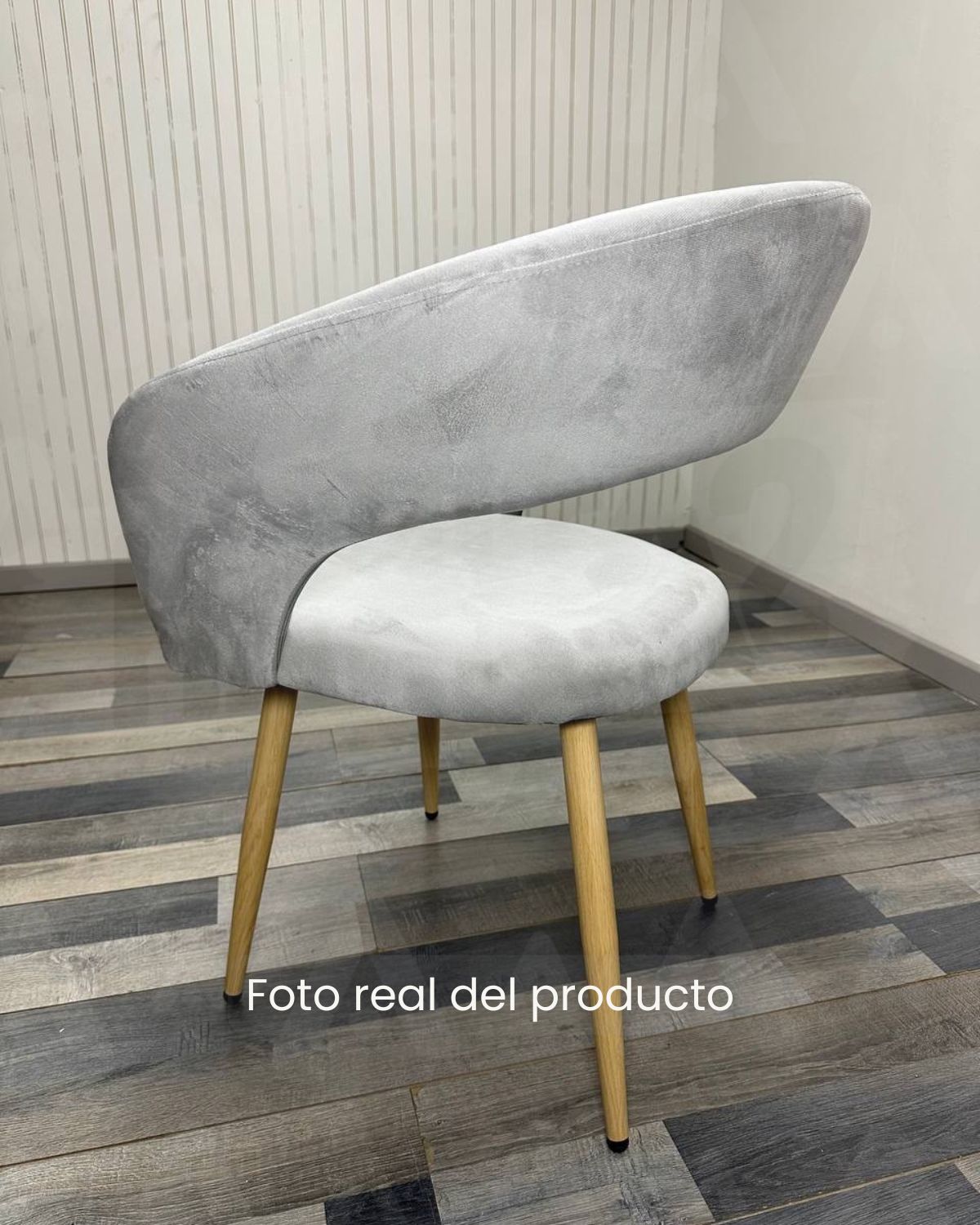 PACK 2 SILLAS O SITIALES FLORENCIA PATAS SIMIL MADERA - GRIS - 4