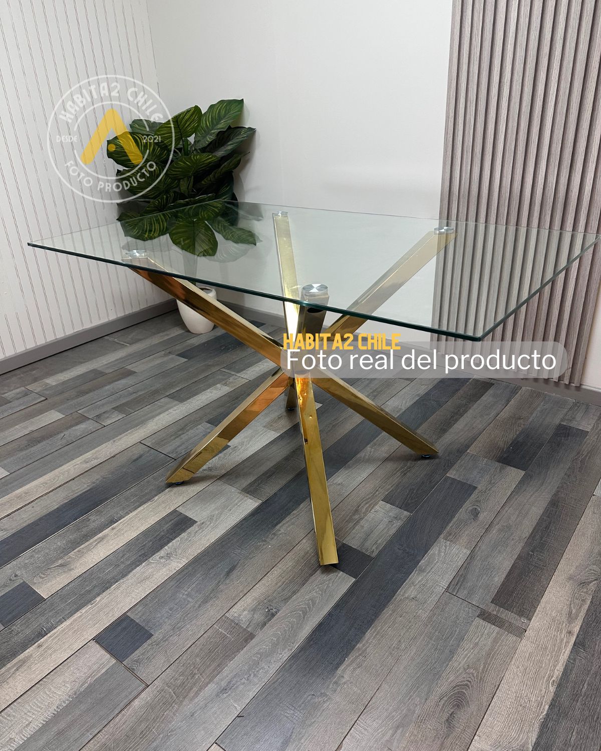MESA CON BASE DORADA MADRID RECTANGULAR 140 X80 - 4