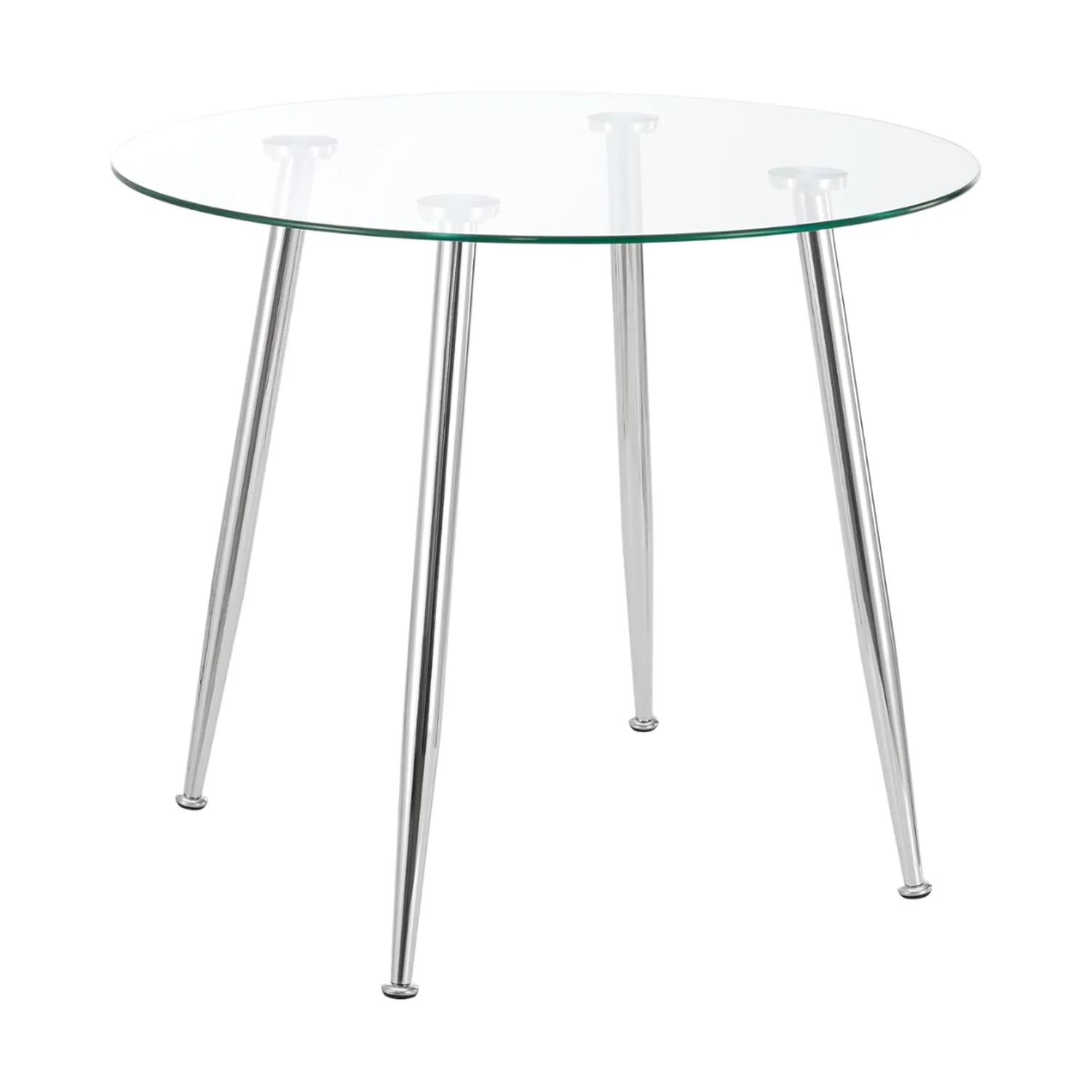 MESA REDONDA DE VIDRIO 120CM MINIMALISTA - PATAS SILVER - 1