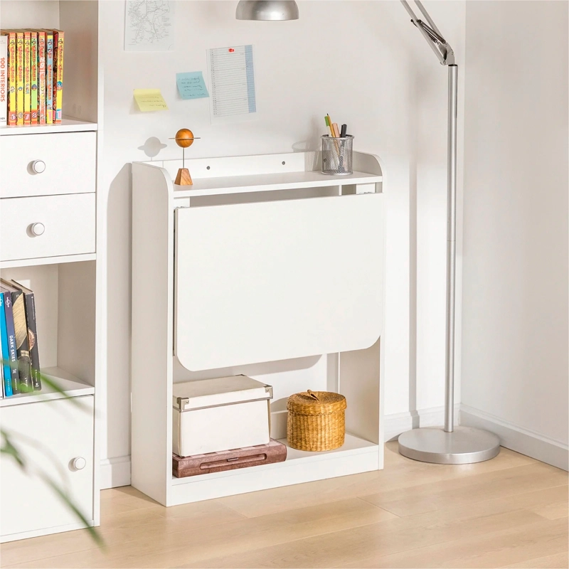 ESCRITORIO FLAT CON REPISA BLANCO MULTIFUNCIONAL - 2