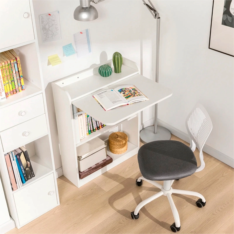 ESCRITORIO FLAT CON REPISA BLANCO MULTIFUNCIONAL - 5