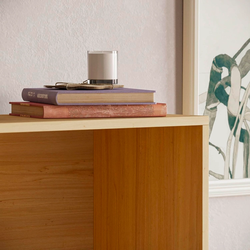 LIBRERO CON 5 ESPACIOS WOODEN MDF MADERA NATURAL - 4