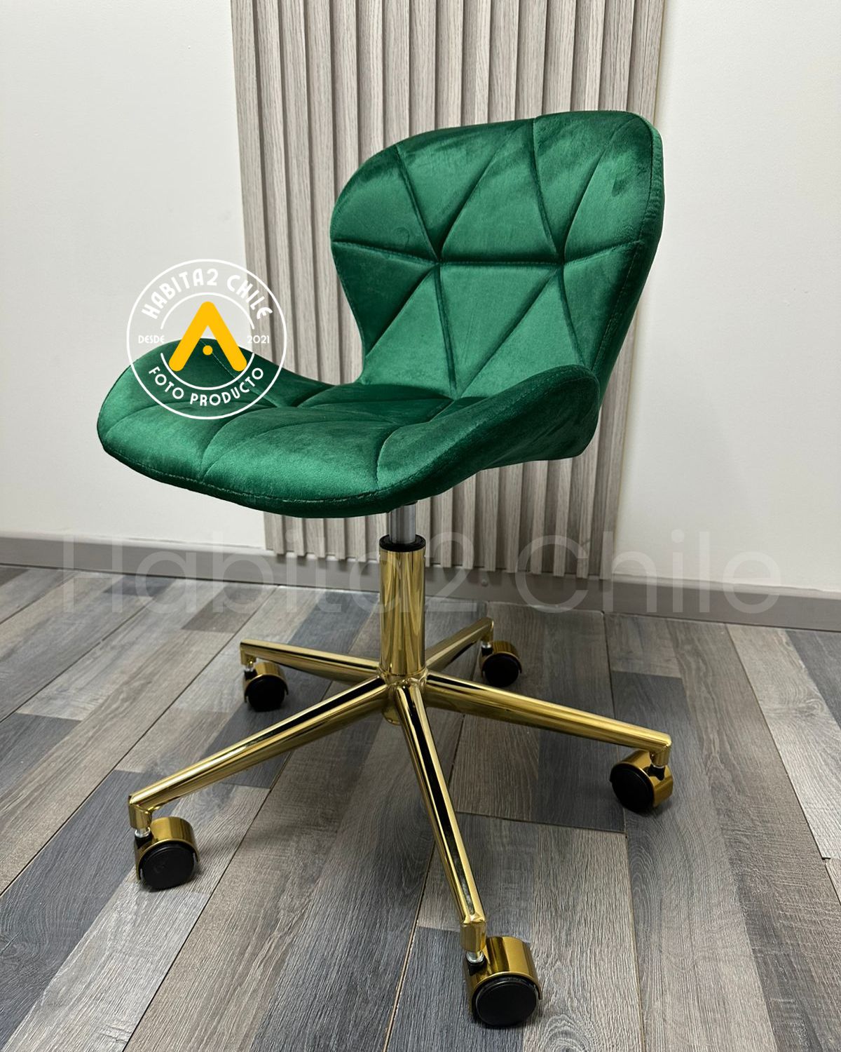 PACK SILLAS ESCRITORIO MARIPOSAS VELVET FELPA GOLD - VERDE - 4