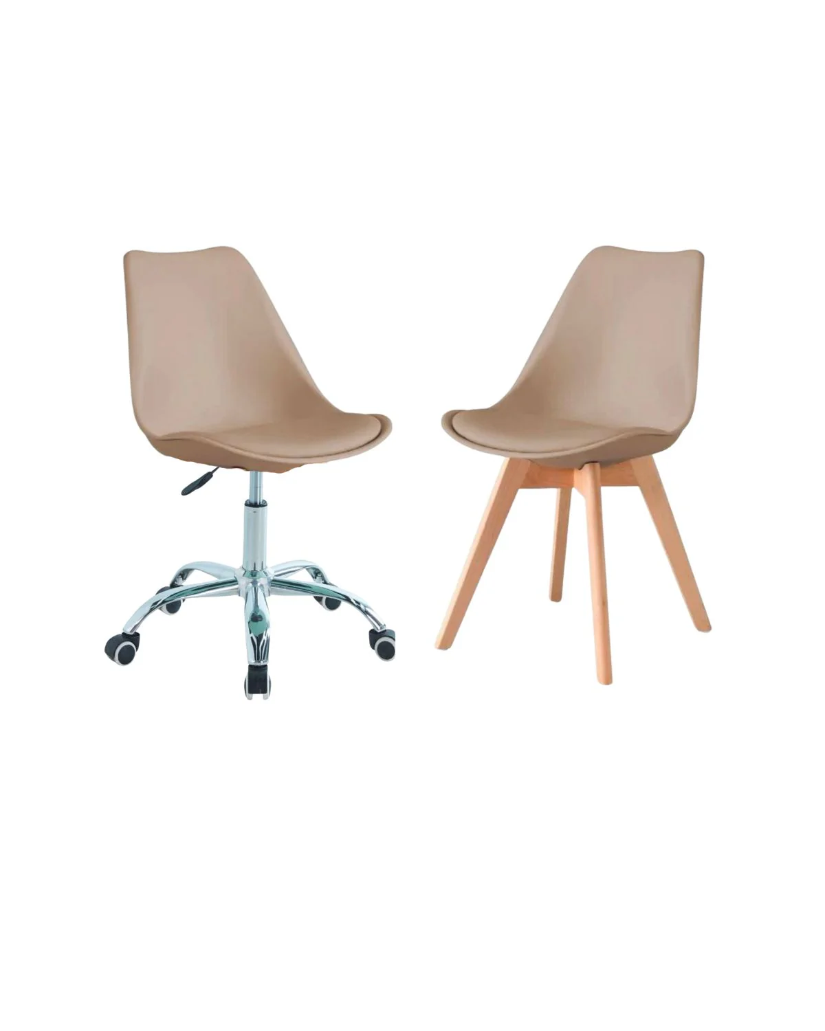 PACK SILLAS TULIP WORK - BEIGE - 1