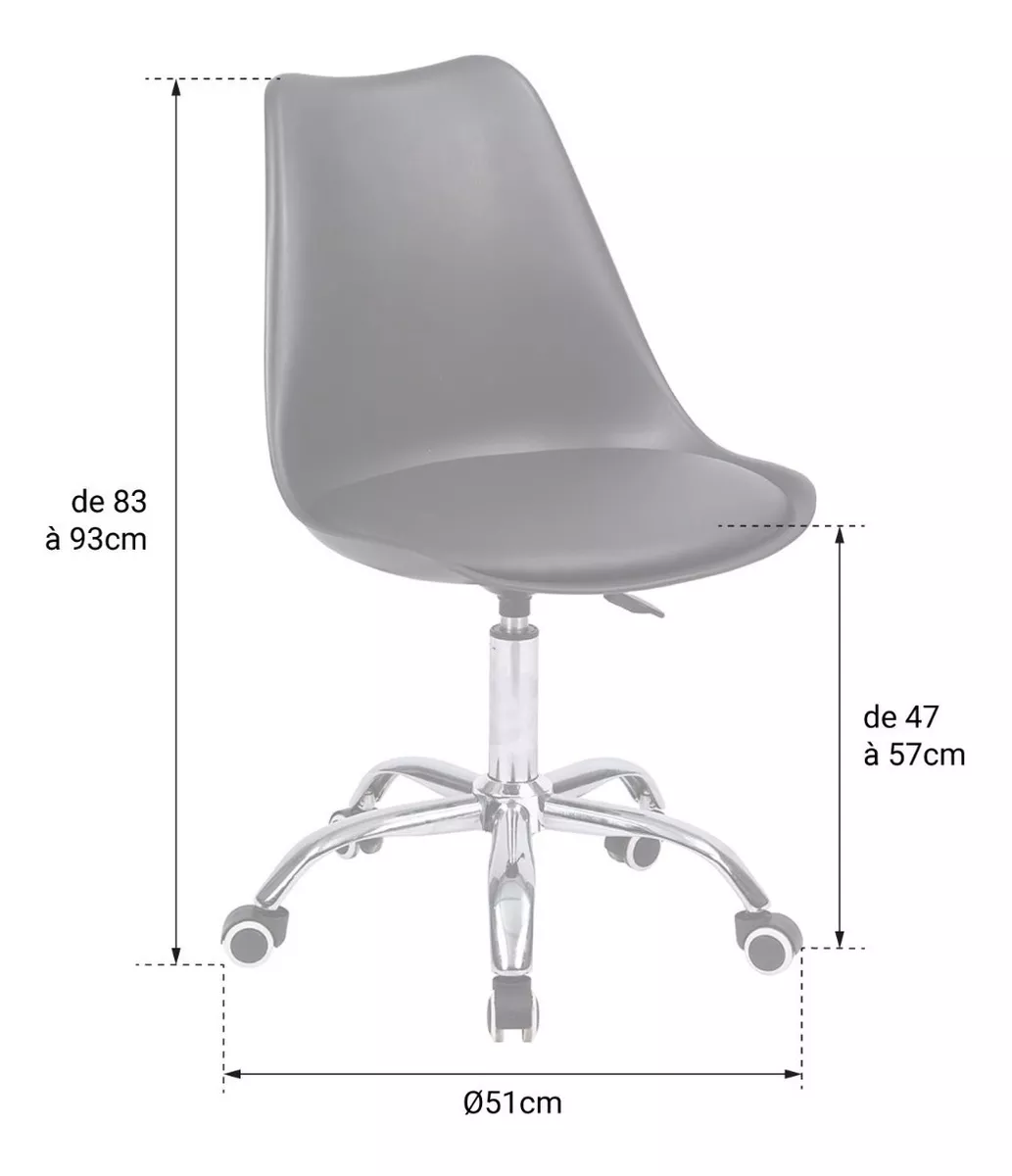 PACK SILLAS TULIP WORK - GRIS - 2